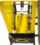 Side-to-side cylinder movement. The cylinder can be positioned horizontally side-to-side in the upper bed on all XLP Series presses