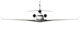 Schematic of the Falcon 7X with the FLIR SC7750L thermal imaging camera mounted in the top of the tail, looking down on the right horizontal stabiliser.